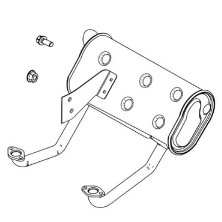 84003680 Muffler/Exhaust - (Oil Filter Side Outlet) (Commercial & Professional Series, Vanguard 810 & 810 EFI) #